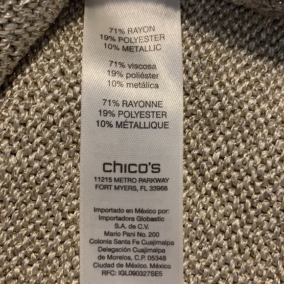 Chico’s gold sweater tank. Size 1 - Picture 7 of 7